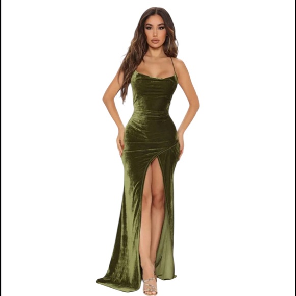 FASHION NOVA | Mermaid Velvet Dress - Picture 1 of 5